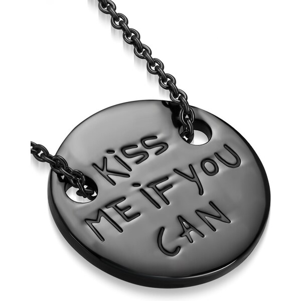 CITY STORM Dámska oceľová retiazka s okrúhlym príveskom čiernej farbe 66888620