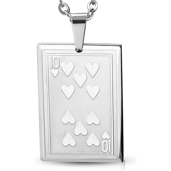 CITY STORM Oceľová retiazka s príveskom karta - Srdcová desina 66888979