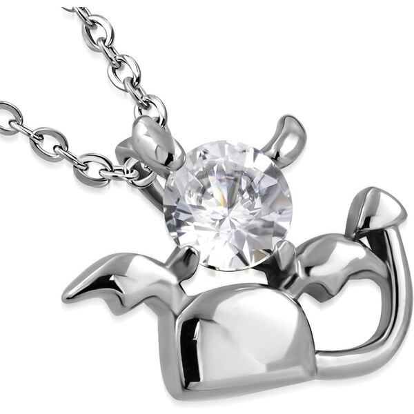 CITY STORM Oceľová retiazka s príveskom Čertík s čírym očkom 66888978