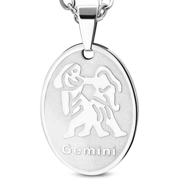 CITY STORM Retiazka s oválnym príveskom znamenie zverokruhu Blíženci z 66889181