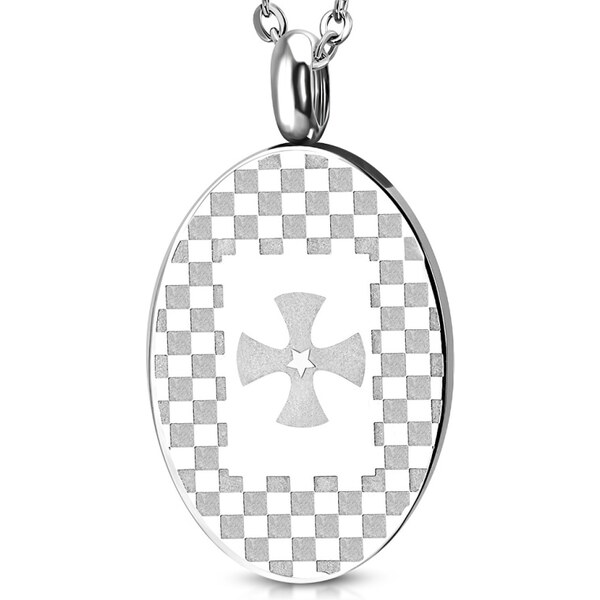 CITY STORM Pánska retiazka s oválnym príveskom s krížom z ocele 66889034