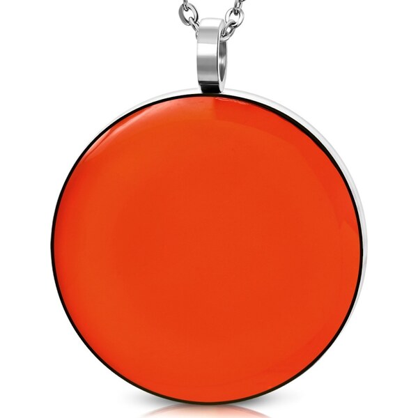 CITY STORM Dámska retiazka s príveskom kruh v oranžovej farbe Iris 66888662