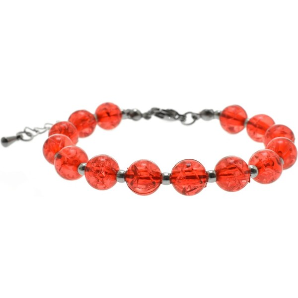 CITY STORM Dámsky náramok z koráliek a ocele - červený 8 mm 66888769