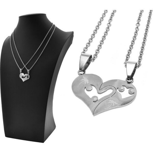 CITY STORM Retiazka s príveskom v tvare srdca pre dvoch z chirurgickej 66889370