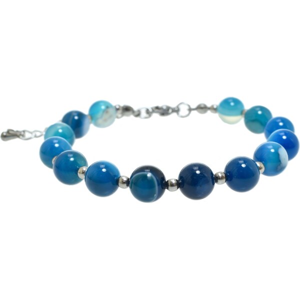 CITY STORM Náramok z polodrahokamu Achát pruhovaný - modrý I. 66888954