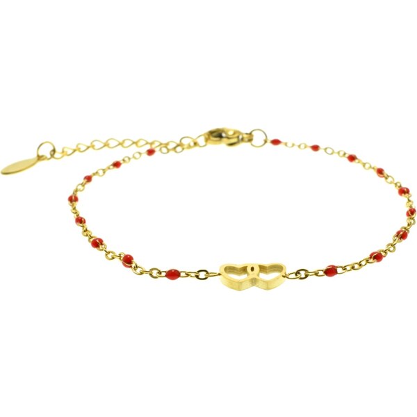 CITY STORM Dámsky oceľový náramok v zlatom prevedení so srdiečkami 66888809