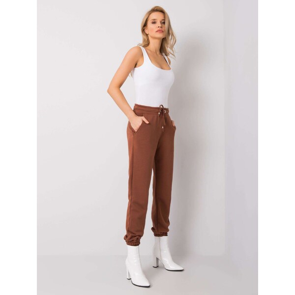RUE PARIS Sweatpants-RV-DR-6120.03P-dark brown 64682466