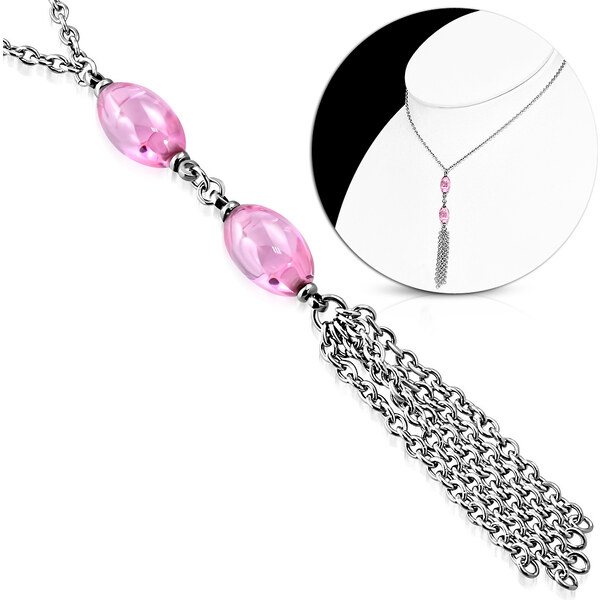 City Storm - Retiazka s príveskom - Strapec ružový 66889196