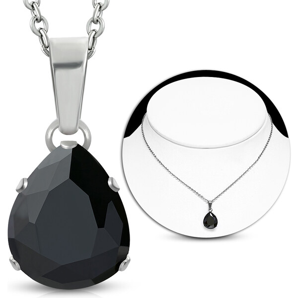 CITY STORM Retiazka s príveskom v tvare čiernej kvapky 66889360