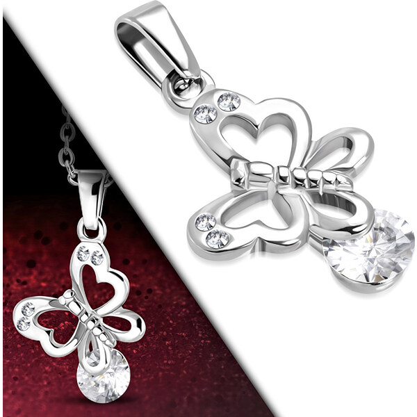 CITY STORM Retiazka z chirurgickej ocele s motýlikom s čírymi očkami 66889427