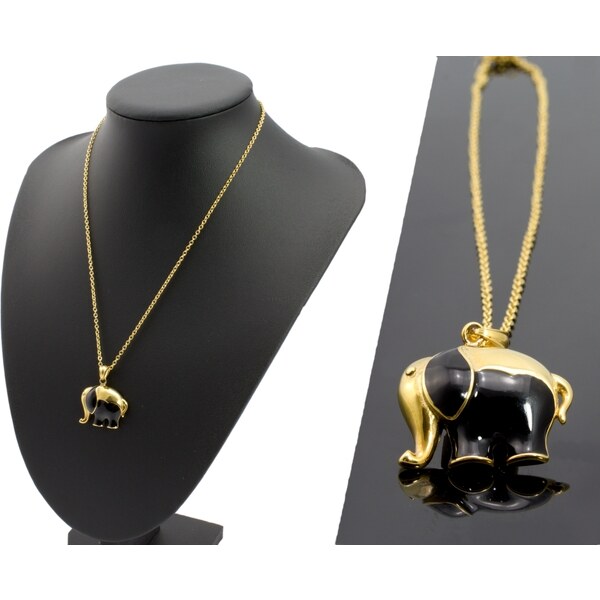 CITY STORM Retiazka s príveskom Slon zlatý s čiernym 66889330