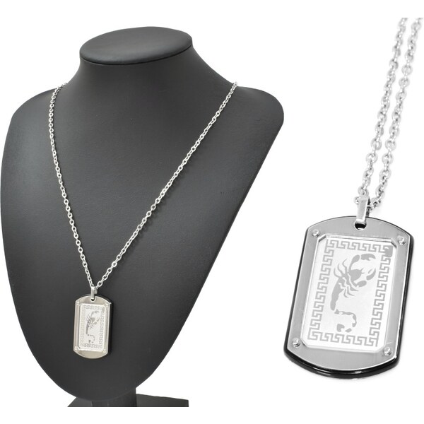 CITY STORM Oceľová retiazka s príveskom platnička znamenie - Škorpión 66888990