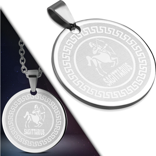 CITY STORM Retiazka s okrúhlym príveskom znamenie zverokruhu - Strelec 66889174