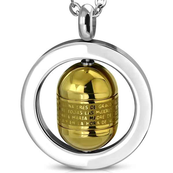 CITY STORM Pánsky prívesok s kapsulou s modlitbou z ocele v strieborno 66889109