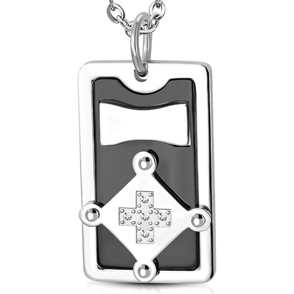 CITY STORM Pánska oceľová retiazka s príveskom platnička s krížom s 66889021