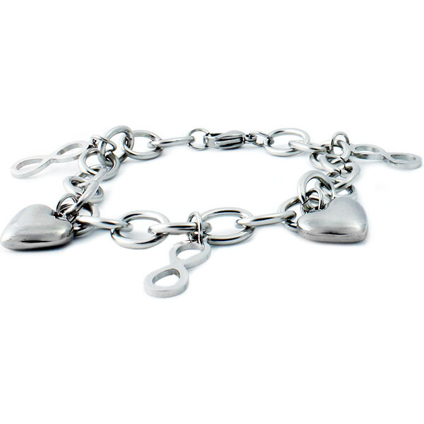 BM Jewellery Dámsky náramok srdca z chirurgickej ocele S11066060 31318816