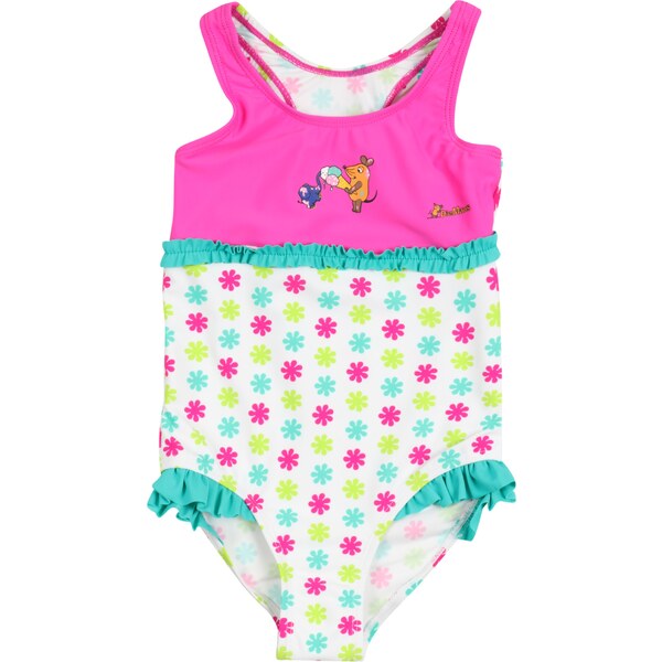 PLAYSHOES Jednodielne plavky DIE MAUS žltá / nefritová / fuksia / 23144831