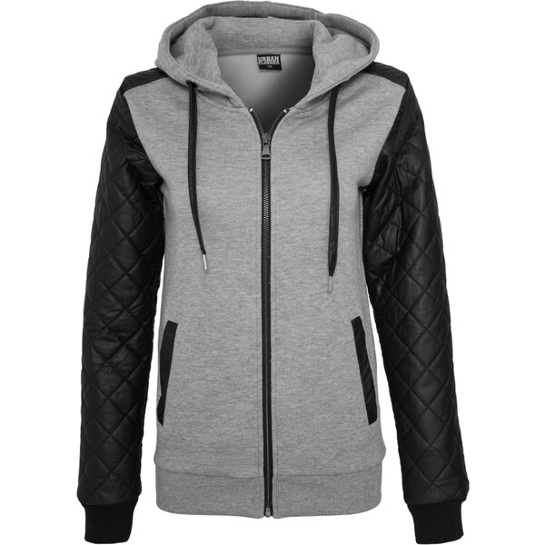 Urban Classics Tepláková bunda Diamond sivá / čierna 57279777