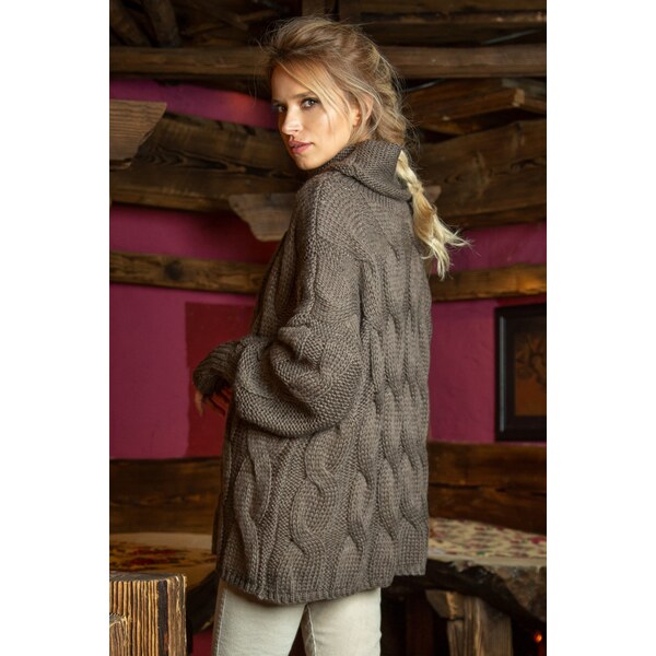 Glara Dámsky oversized sveter s vlnou 21686196