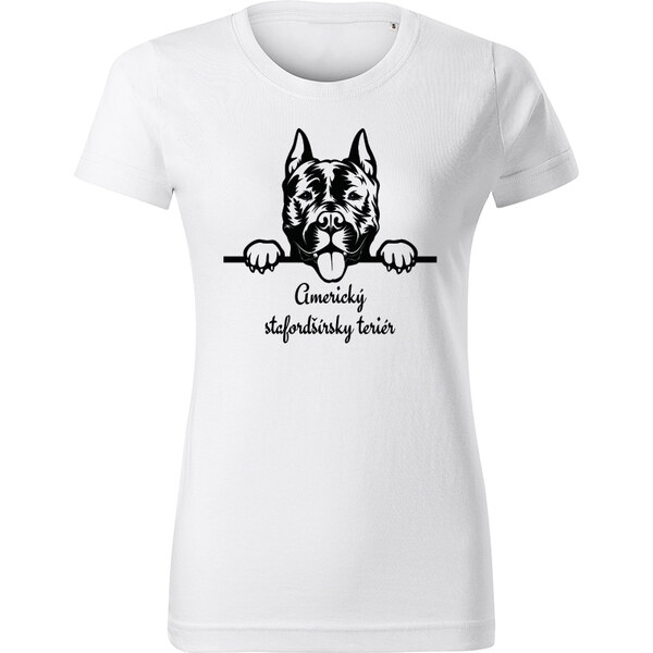T-ričko Americký stafordčírsky teriér, dámske tričko s vlastným textom 21879481