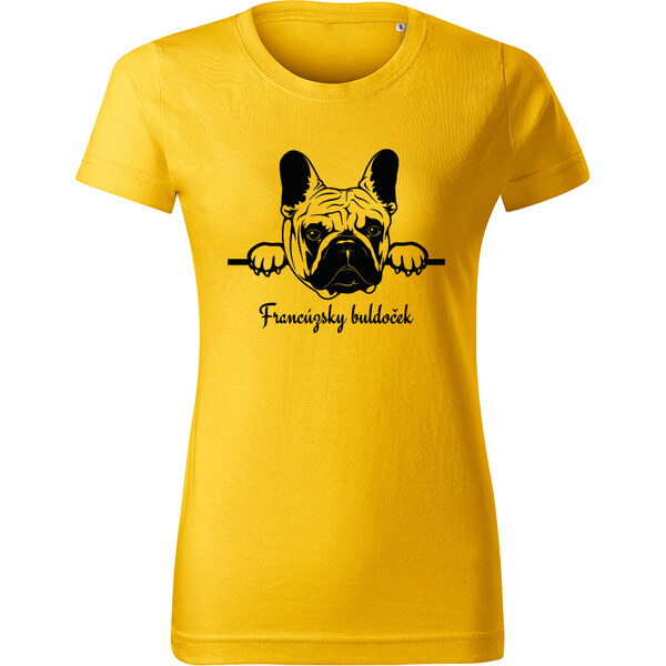 T-ričko Francúzsky buldoček, dámske tričko s vlastným textom 21881087