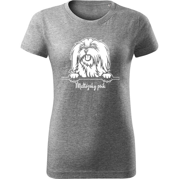 T-ričko Maltézský psík, dámske tričko s vlastným textom 21881096