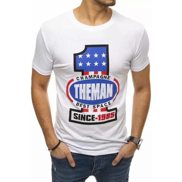 Buďchlap Biele tričko s potlačou Number One 21919427