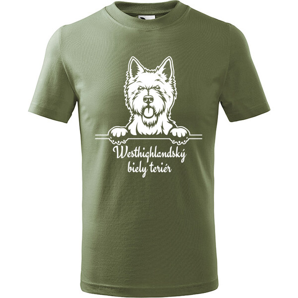 T-ričko Westhighlandský biely teriér, detské tričko s vlastným textom 21921524