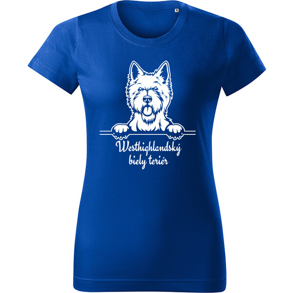 T-ričko Westhighlandský biely teriér, dámske tričko s vlastným textom 21921529