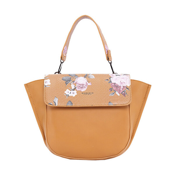 DIANA & CO Kvetinová dámska taška s chlopňou horčicovo žltá 21949695