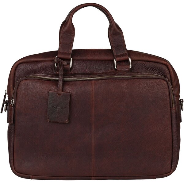 Pánska kožená taška na notebook Burkely Workbag - tmavo hnedá 22152197