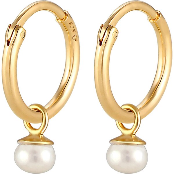 ELLI PREMIUM Náušnice zlatá / perlovo biela 54223498