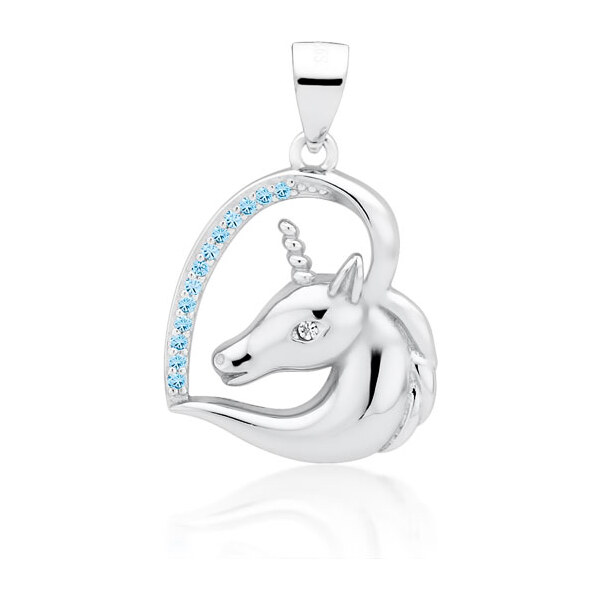 Olivie Strieborný prívesok JEDNOROŽEC V SRDCI 3764 16785474
