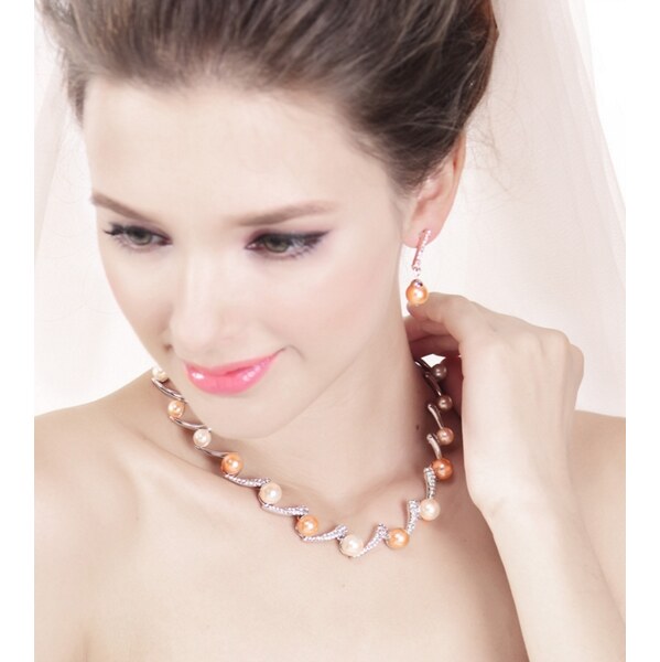 SWAROVSKI Elements Swarovski e. náušnice Pearl Wave, bronzové perly 3534383