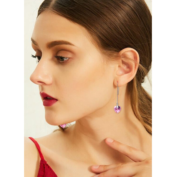 SWAROVSKI Elements Swarovski e. náušnice Lovely mauve, srdce see3176 17155095