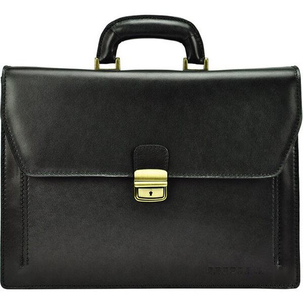 GREGORIO Kožená elegantná pánska aktovka čierna 22028542