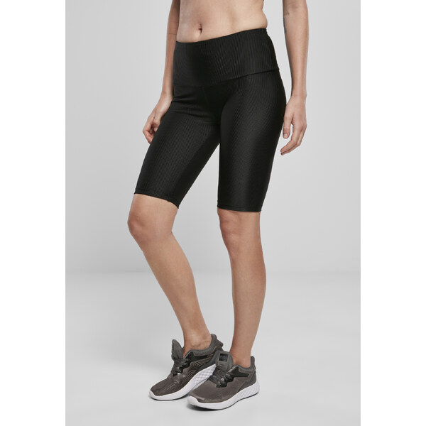 Urban Classics Womens Shiny Rib Cycle shorts with high waist black 64689185