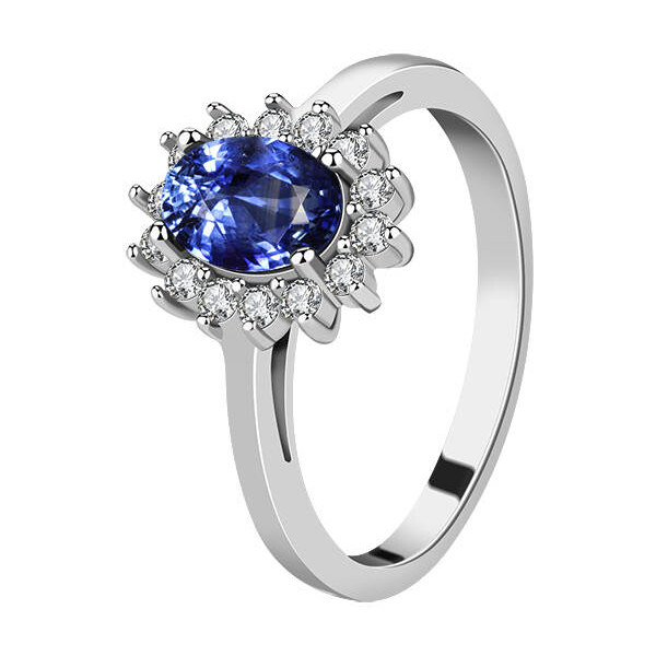 Emporial strieborný rhodiovaný prsteň Zafírová elegancia 41501741