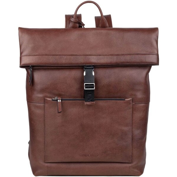 Trendy kožený batoh Burkely Rolltop - hnedá 22178448
