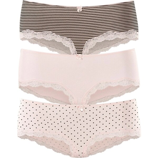 LASCANA Nohavičky tmavohnedá / pastelovo ružová 25814708