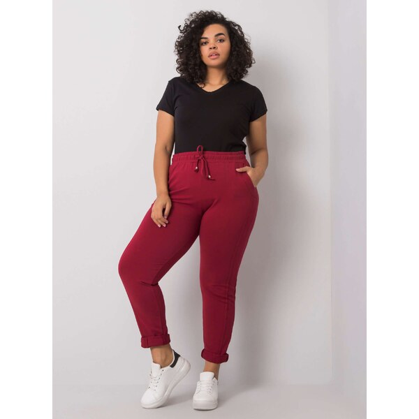 BASIC Feel Good Sweatpants-RV-DR-6300.19-burgundy 64683129