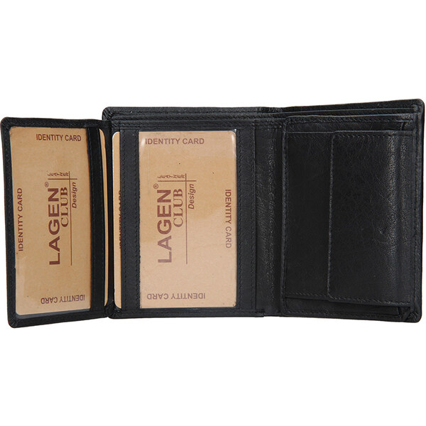 Lagen Pánska kožená peňaženka V-22 čierna 48777622
