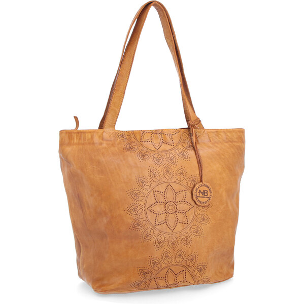 Kožená kabelka cez rameno Noelia Bolger žltá NB 2097 ZLU 64019583