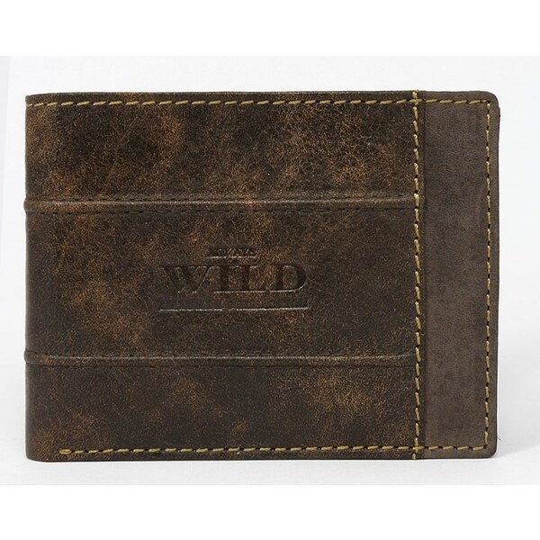 Kožená hnedá pánska peňaženka WILD N922-DIS 22281437