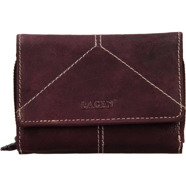 Lagen Dámska kožená peňaženka LG-22522 fialová 35335864
