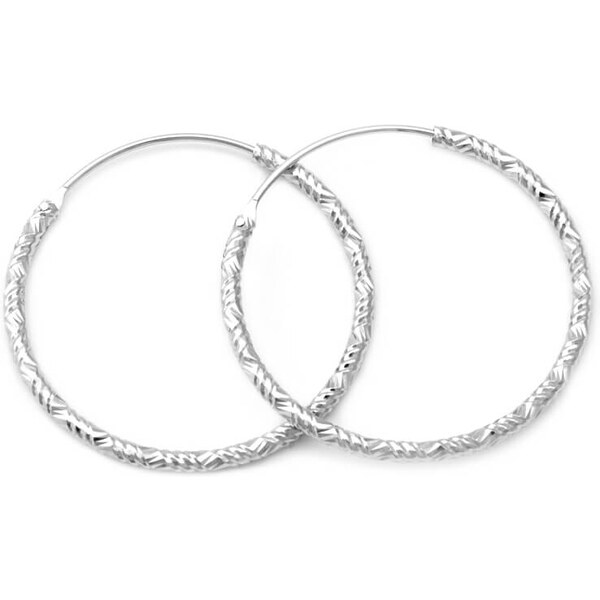 Beneto Luxusné kruhové strieborné náušnice AGUC644 / N 2,5 cm 66578875