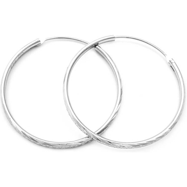 Beneto Úžasné strieborné kruhové náušnice AGUC355 / N 4,5 cm 66592248