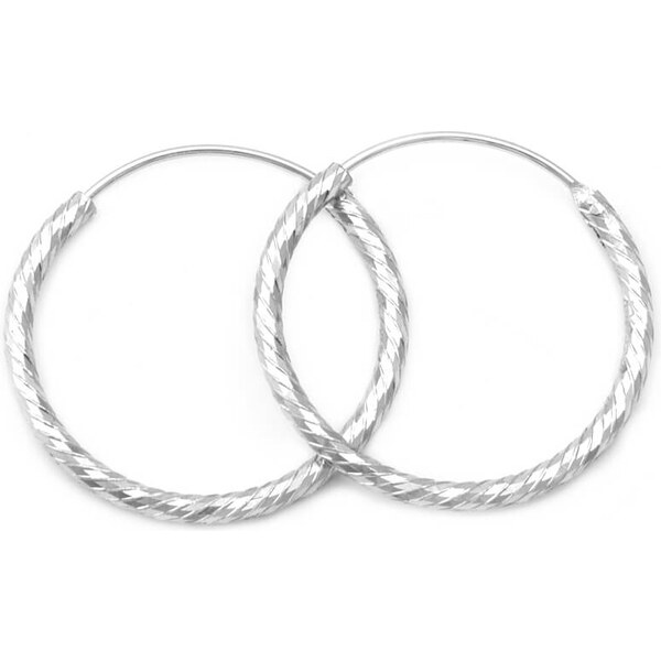 Beneto Úžasné strieborné kruhové náušnice AGUC350 / N 4,5 cm 66581381