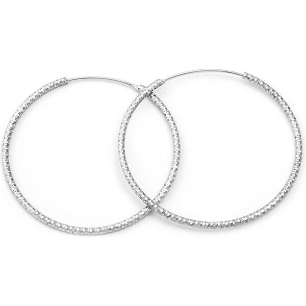 Beneto Luxusné kruhové strieborné náušnice AGUC787 / N 6,5 cm 66580472