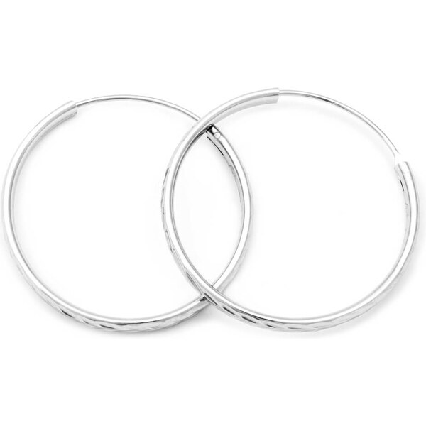 Beneto Úžasné strieborné kruhové náušnice AGUC2103 / 50 / N 66591050